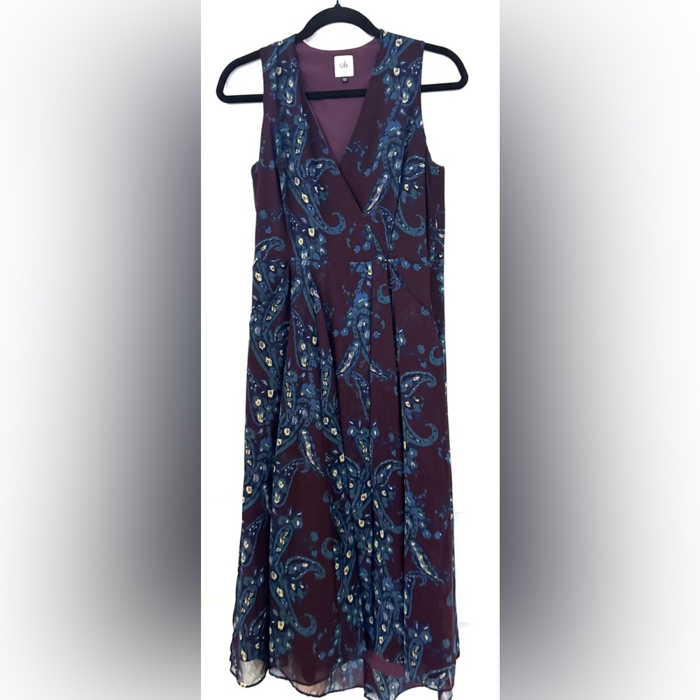CAbi Dress Treasure Paisley Printed Pleated Pockets - Picture 5 of 11